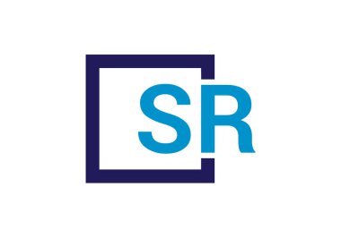 İlk Monogram S R Logo Tasarım Vektör Şablonu. SR Harf Logosu Tasarımı