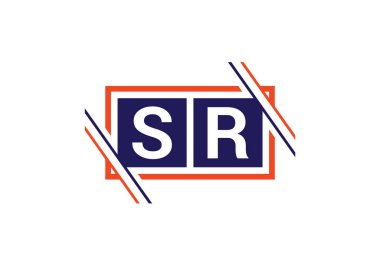İlk Monogram S R Logo Tasarım Vektör Şablonu. SR Harf Logosu Tasarımı