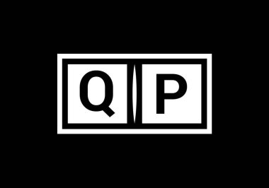 Baş Monogram Harf Q P Logo Tasarım Vektör Şablonu. QP Harf Logo Tasarımı