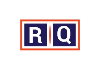 Baş Monogram Harf R Q Logo Tasarım Vektör Şablonu. RQ Harfi Logo Tasarımı