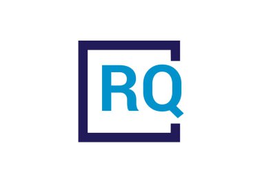 Baş Monogram Harf R Q Logo Tasarım Vektör Şablonu. RQ Harfi Logo Tasarımı