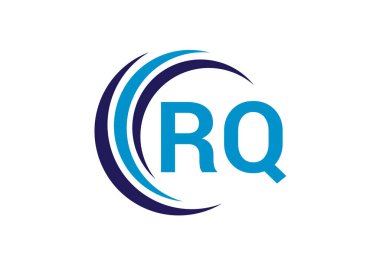Baş Monogram Harf R Q Logo Tasarım Vektör Şablonu. RQ Harfi Logo Tasarımı