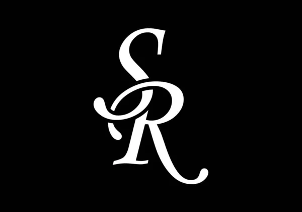 初始单字Sr标志设计矢量模板 企业身份的图形化字母符号 — 图库矢量图片