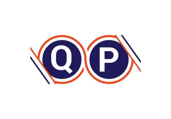 初期のモノグラム文字Q Pロゴデザインベクトルテンプレート Qpレターロゴデザイン — ストックベクタ