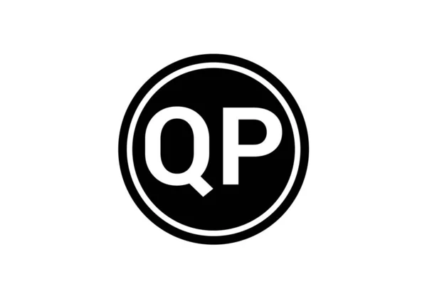 初始单字Q P标志设计向量模板 Qp字母标志设计 — 图库矢量图片