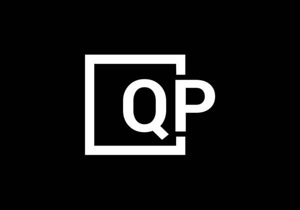 初始单字Q P标志设计向量模板 Qp字母标志设计 — 图库矢量图片