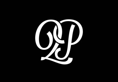 Baş Monogram Harf Q P Logo Tasarım Vektör Şablonu. QP Harf Logo Tasarımı