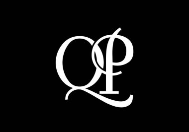 Baş Monogram Harf Q P Logo Tasarım Vektör Şablonu. QP Harf Logo Tasarımı
