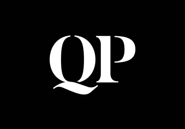 初始单字Q P标志设计向量模板 Qp字母标志设计 — 图库矢量图片