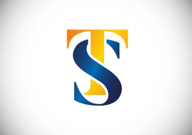 İlk Monogram Harf T S Logo Tasarım Vektör Şablonu. Şirket İş Kimliği için Grafik Alfabesi Sembolü