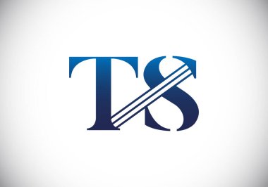 İlk Monogram Harf T S Logo Tasarım Vektör Şablonu. Şirket İş Kimliği için Grafik Alfabesi Sembolü