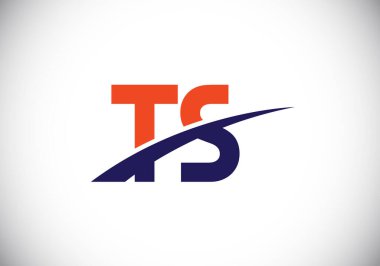 İlk Monogram Harf T S Logo Tasarım Vektör Şablonu. Şirket İş Kimliği için Grafik Alfabesi Sembolü