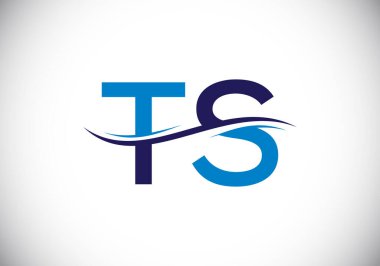 İlk Monogram Harf T S Logo Tasarım Vektör Şablonu. Şirket İş Kimliği için Grafik Alfabesi Sembolü