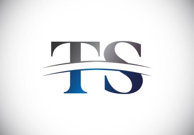 İlk Monogram Harf T S Logo Tasarım Vektör Şablonu. Şirket İş Kimliği için Grafik Alfabesi Sembolü