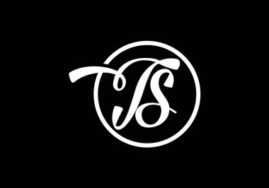 İlk Monogram Harf T S Logo Tasarım Vektör Şablonu. Şirket İş Kimliği için Grafik Alfabesi Sembolü