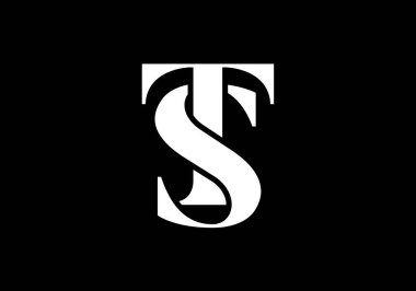 İlk Monogram Harf T S Logo Tasarım Vektör Şablonu. Şirket İş Kimliği için Grafik Alfabesi Sembolü
