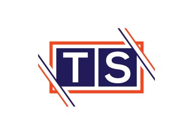 İlk Monogram Harf T S Logo Tasarım Vektör Şablonu. TS Harf Logosu Tasarımı