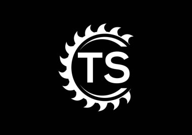 İlk Monogram Harf T S Logo Tasarım Vektör Şablonu. TS Harf Logosu Tasarımı