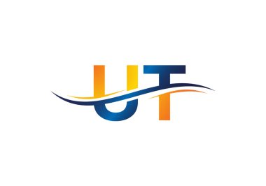 İlk Monogram Mektup U T Logo Tasarım Vektör Şablonu. Şirket İş Kimliği için Grafik Alfabesi Sembolü