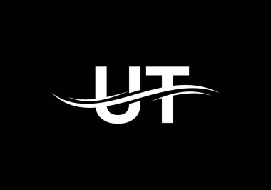 İlk Monogram Mektup U T Logo Tasarım Vektör Şablonu. Şirket İş Kimliği için Grafik Alfabesi Sembolü