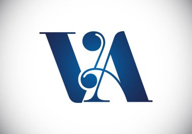 İlk Monogram Harf V A Logo Tasarım Vektör Şablonu. Şirket İş Kimliği için Grafik Alfabesi Sembolü