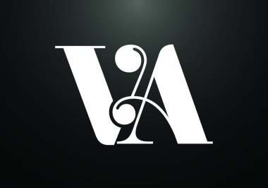 İlk Monogram Harf V A Logo Tasarım Vektör Şablonu. Şirket İş Kimliği için Grafik Alfabesi Sembolü