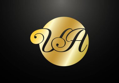 İlk Monogram Harf V A Logo Tasarım Vektör Şablonu. Şirket İş Kimliği için Grafik Alfabesi Sembolü