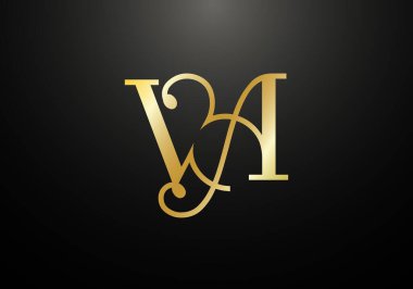İlk Monogram Harf V A Logo Tasarım Vektör Şablonu. Şirket İş Kimliği için Grafik Alfabesi Sembolü