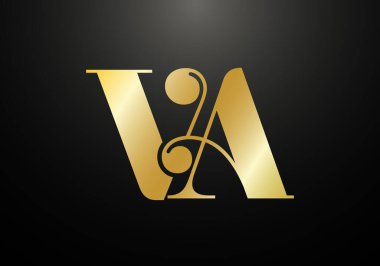 İlk Monogram Harf V A Logo Tasarım Vektör Şablonu. Şirket İş Kimliği için Grafik Alfabesi Sembolü