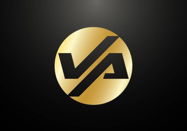 İlk Monogram Harf V A Logo Tasarım Vektör Şablonu. Şirket İş Kimliği için Grafik Alfabesi Sembolü
