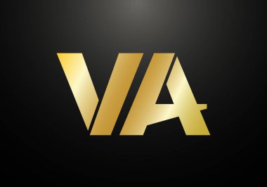 İlk Monogram Harf V A Logo Tasarım Vektör Şablonu. Şirket İş Kimliği için Grafik Alfabesi Sembolü