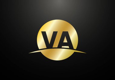 İlk Monogram Harf V A Logo Tasarım Vektör Şablonu. Şirket İş Kimliği için Grafik Alfabesi Sembolü
