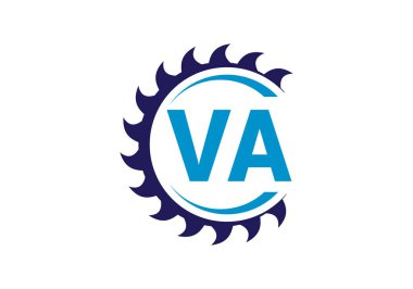 İlk Monogram Harf V A Logo Tasarım Vektör Şablonu. VA Harf Logosu Tasarımı