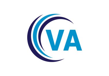İlk Monogram Harf V A Logo Tasarım Vektör Şablonu. VA Harf Logosu Tasarımı