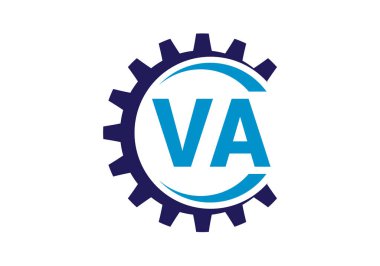 İlk Monogram Harf V A Logo Tasarım Vektör Şablonu. VA Harf Logosu Tasarımı