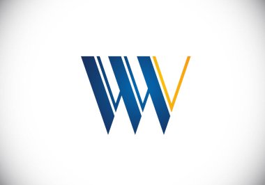 İlk Monogram Harf W V Logo Tasarım Vektör Şablonu. Şirket İş Kimliği için Grafik Alfabesi Sembolü