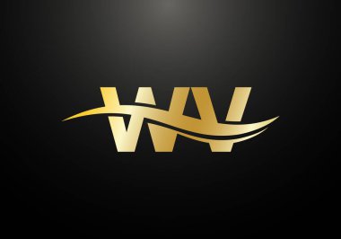 İlk Monogram Harf W V Logo Tasarım Vektör Şablonu. Şirket İş Kimliği için Grafik Alfabesi Sembolü