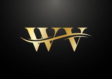İlk Monogram Harf W V Logo Tasarım Vektör Şablonu. Şirket İş Kimliği için Grafik Alfabesi Sembolü
