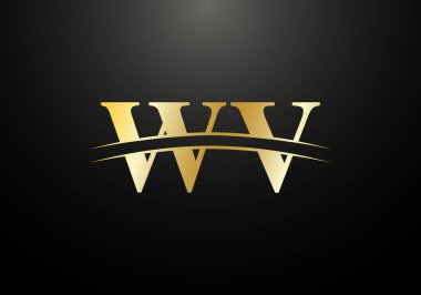 İlk Monogram Harf W V Logo Tasarım Vektör Şablonu. Şirket İş Kimliği için Grafik Alfabesi Sembolü