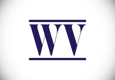 İlk Monogram Harf W V Logo Tasarım Vektör Şablonu. Şirket İş Kimliği için Grafik Alfabesi Sembolü