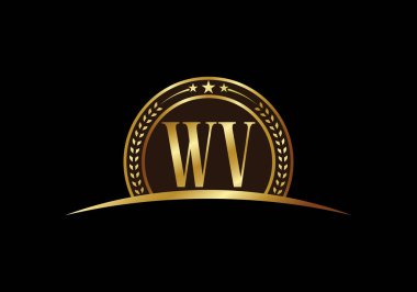İlk Monogram Harf W V Logo Tasarım Vektör Şablonu. Şirket İş Kimliği için Grafik Alfabesi Sembolü