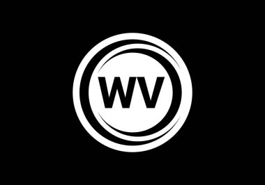 İlk Monogram Harf W V Logo Tasarım Vektör Şablonu. Şirket İş Kimliği için Grafik Alfabesi Sembolü