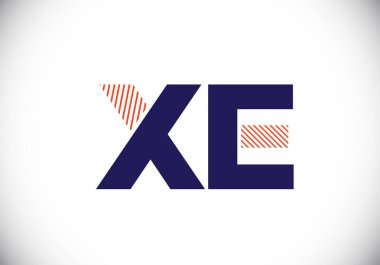 İlk Monogram Mektup V E Logo Tasarım Vektör Şablonu. Şirket İş Kimliği için Grafik Alfabesi Sembolü