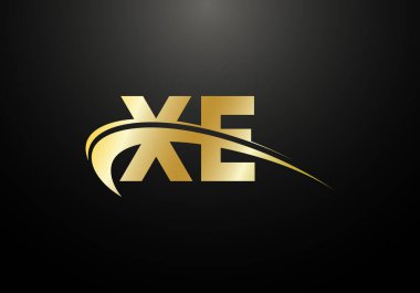 İlk Monogram Mektup V E Logo Tasarım Vektör Şablonu. Şirket İş Kimliği için Grafik Alfabesi Sembolü