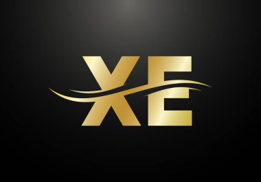 İlk Monogram Mektup V E Logo Tasarım Vektör Şablonu. Şirket İş Kimliği için Grafik Alfabesi Sembolü