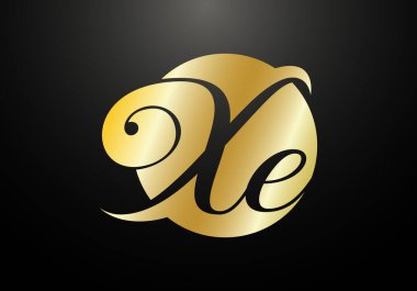 İlk Monogram Mektup V E Logo Tasarım Vektör Şablonu. Şirket İş Kimliği için Grafik Alfabesi Sembolü