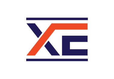 İlk Monogram Harf X E Logo Tasarım Vektör Şablonu. XE Harf Logosu Tasarımı