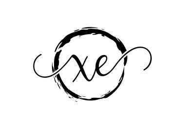 İlk Monogram Harf X E Logo Tasarım Vektör Şablonu. XE Harf Logosu Tasarımı