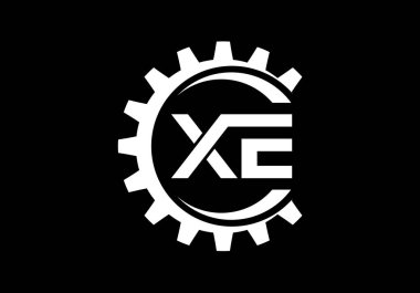 İlk Monogram Harf X E Logo Tasarım Vektör Şablonu. XE Harf Logosu Tasarımı