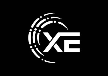 İlk Monogram Harf X E Logo Tasarım Vektör Şablonu. XE Harf Logosu Tasarımı